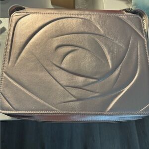 Lancome Gold Cosmetic Bag with Sculptural Rose Design